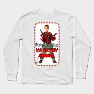 funny merry Christmas ya filthy animal Long Sleeve T-Shirt